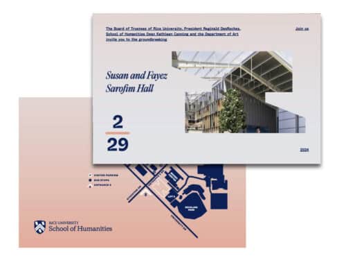 FoS-Rice of Humanities Sarofim Hall Invitation Design